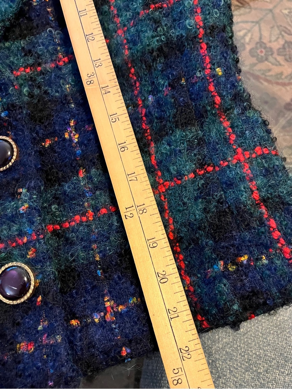 Vintage 80s Plaid Wool Cropped Blazer ILGWU USA Preppy Academia 10 - Picture 11 of 11